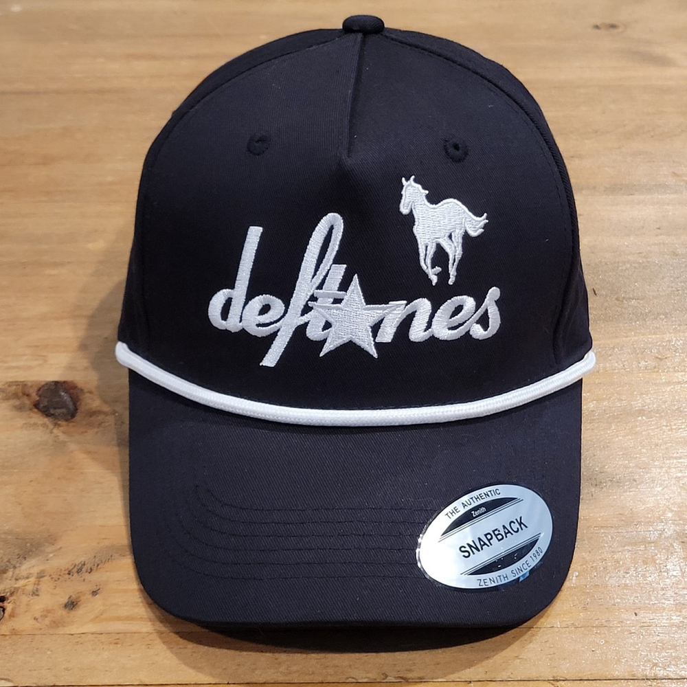Deftones Hat Cap Snapback Black White 90s Rock Band Music One Size Adjustable US